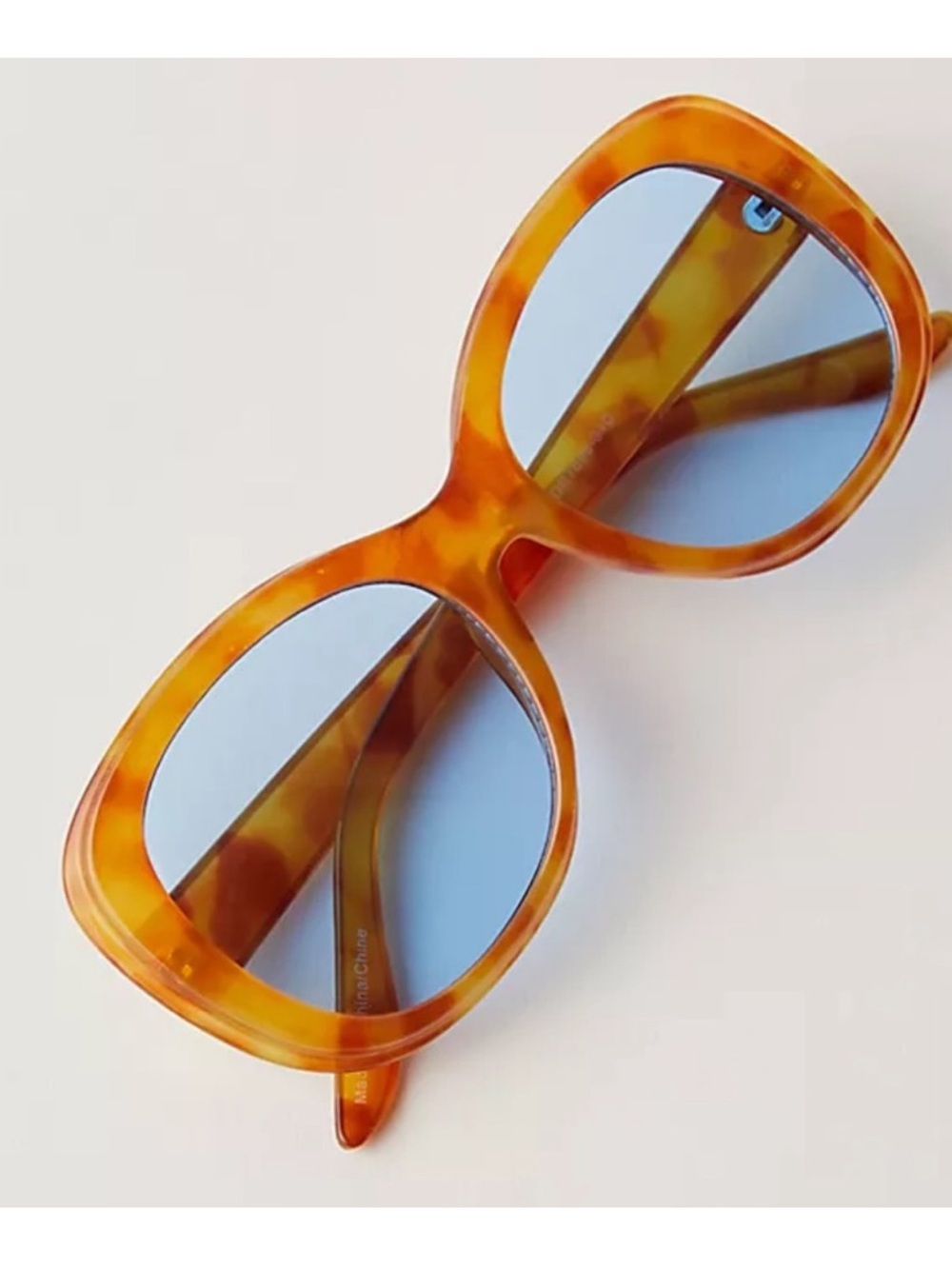 Free People Hunter Oversized Round Sunglasses blue lenses - Picture 2 of 5